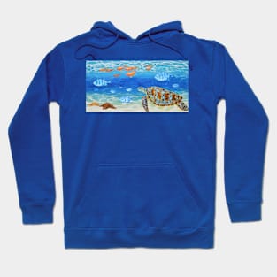 Sea Turtle Under Water Hoodie